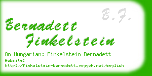 bernadett finkelstein business card